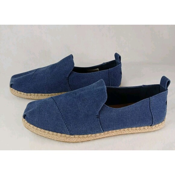 TOMS Deconstructed Alpargata Rope Slip On Mens 10.5 Blue Casual Shoes 10011 - Picture 1 of 11